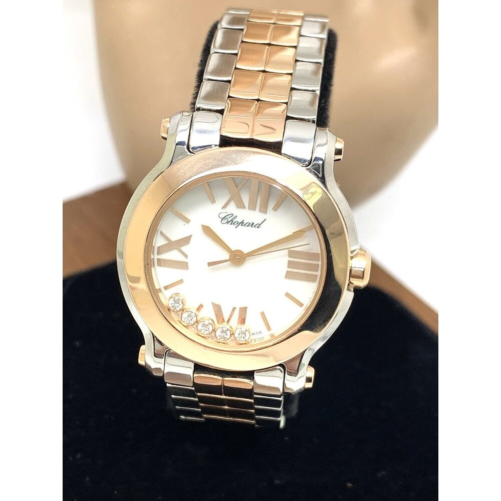 Chopard Happy Sport Women's Watch Diamond 278509-6004 Swiss Quartz Two Tone 30mm